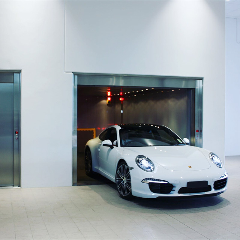 Vehicle lift installed in the Porsche Showroom, Doncaster
